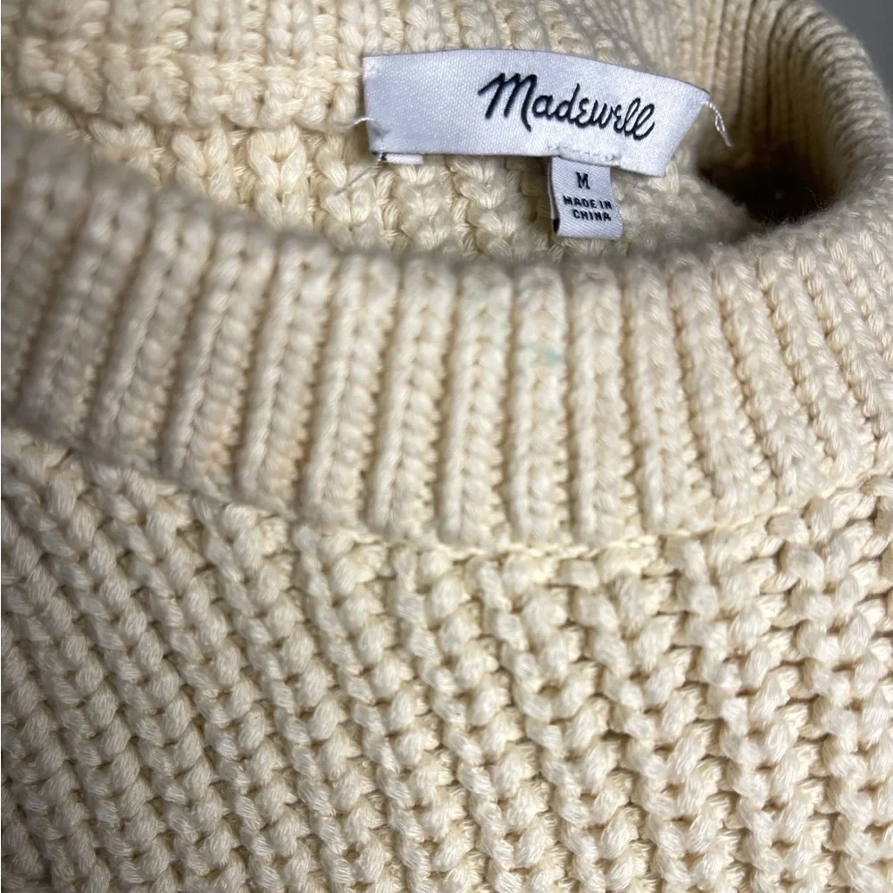 Madewell Sweater Vest Women’s Medium Cream Knit Sleeveless Pullover - Picture 7 of 8